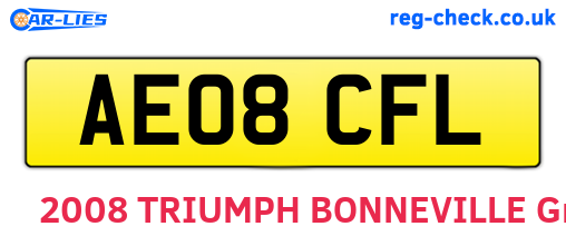 AE08CFL are the vehicle registration plates.