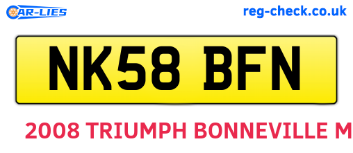 NK58BFN are the vehicle registration plates.