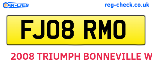 FJ08RMO are the vehicle registration plates.