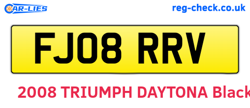FJ08RRV are the vehicle registration plates.