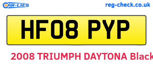 HF08PYP are the vehicle registration plates.
