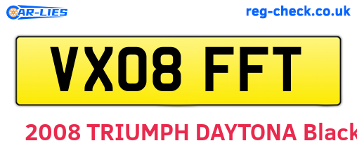VX08FFT are the vehicle registration plates.