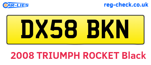 DX58BKN are the vehicle registration plates.
