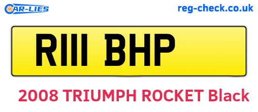 R111BHP are the vehicle registration plates.