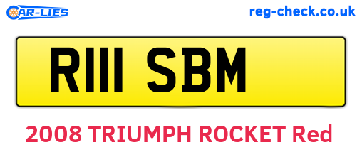 R111SBM are the vehicle registration plates.