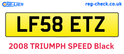 LF58ETZ are the vehicle registration plates.