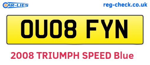 OU08FYN are the vehicle registration plates.