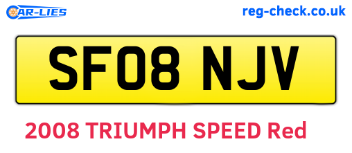 SF08NJV are the vehicle registration plates.
