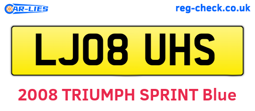 LJ08UHS are the vehicle registration plates.