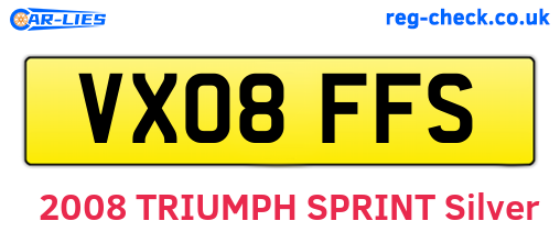 VX08FFS are the vehicle registration plates.