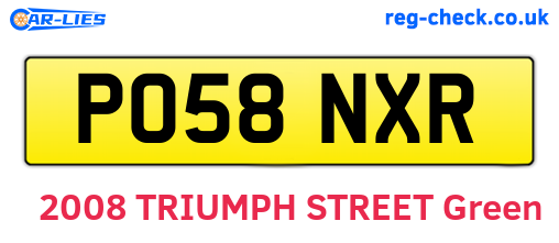 PO58NXR are the vehicle registration plates.