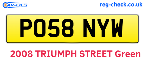 PO58NYW are the vehicle registration plates.