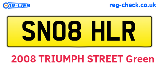 SN08HLR are the vehicle registration plates.