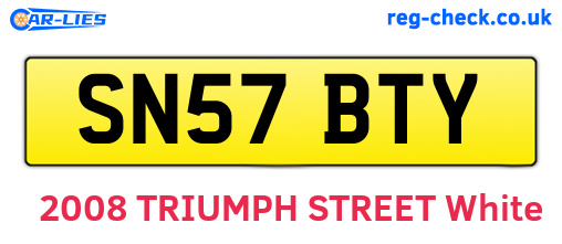 SN57BTY are the vehicle registration plates.