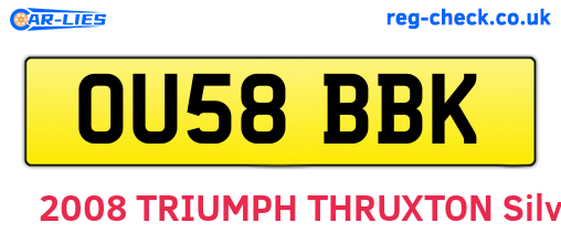 OU58BBK are the vehicle registration plates.