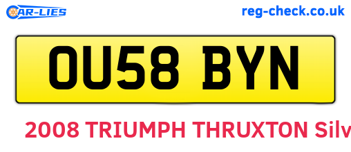 OU58BYN are the vehicle registration plates.