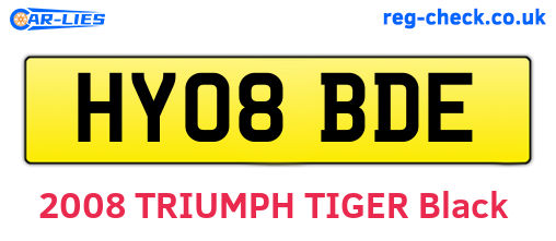 HY08BDE are the vehicle registration plates.