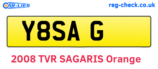 Y8SAG are the vehicle registration plates.
