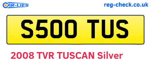 S500TUS are the vehicle registration plates.
