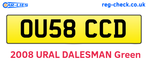 OU58CCD are the vehicle registration plates.