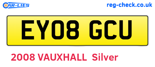 EY08GCU are the vehicle registration plates.