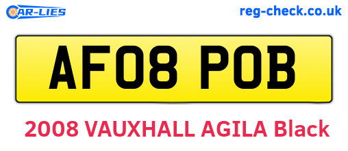 AF08POB are the vehicle registration plates.