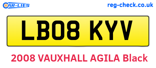 LB08KYV are the vehicle registration plates.
