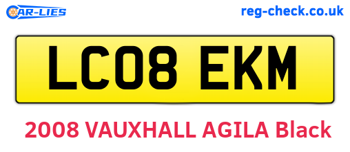 LC08EKM are the vehicle registration plates.