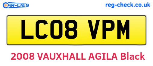 LC08VPM are the vehicle registration plates.