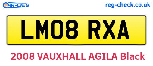 LM08RXA are the vehicle registration plates.