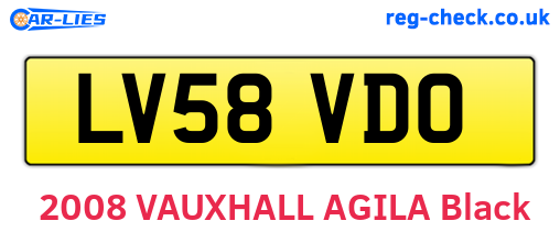 LV58VDO are the vehicle registration plates.