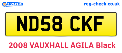 ND58CKF are the vehicle registration plates.
