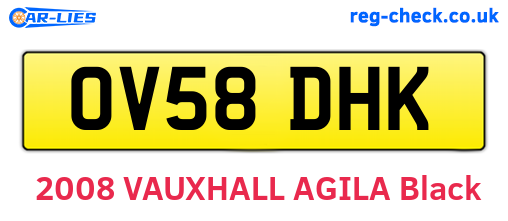 OV58DHK are the vehicle registration plates.