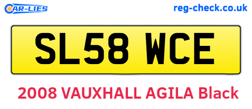 SL58WCE are the vehicle registration plates.