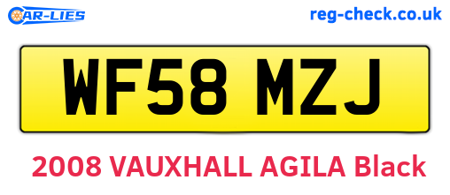 WF58MZJ are the vehicle registration plates.