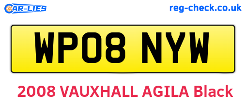 WP08NYW are the vehicle registration plates.