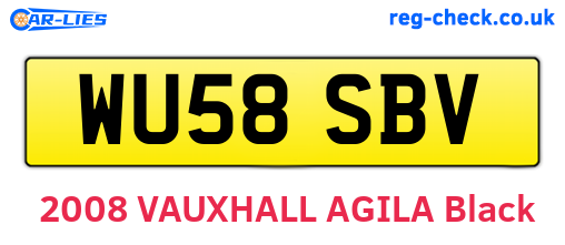 WU58SBV are the vehicle registration plates.