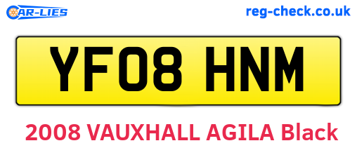 YF08HNM are the vehicle registration plates.