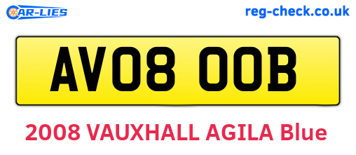 AV08OOB are the vehicle registration plates.