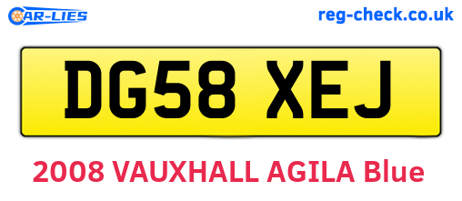DG58XEJ are the vehicle registration plates.