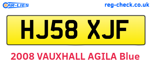 HJ58XJF are the vehicle registration plates.