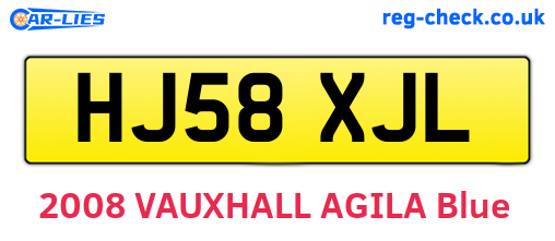 HJ58XJL are the vehicle registration plates.