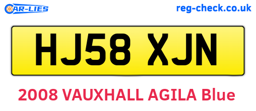 HJ58XJN are the vehicle registration plates.