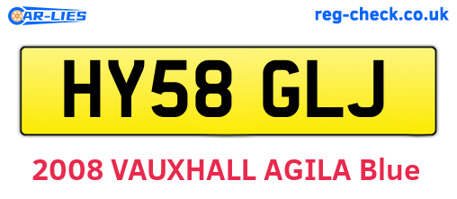 HY58GLJ are the vehicle registration plates.