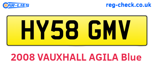 HY58GMV are the vehicle registration plates.