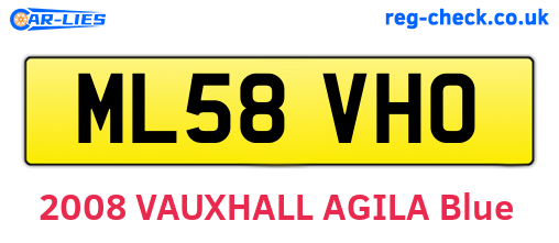 ML58VHO are the vehicle registration plates.