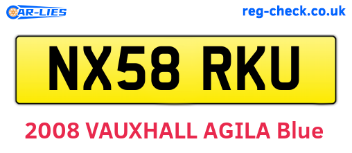 NX58RKU are the vehicle registration plates.