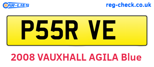 P55RVE are the vehicle registration plates.