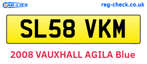 SL58VKM are the vehicle registration plates.