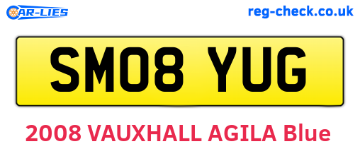 SM08YUG are the vehicle registration plates.